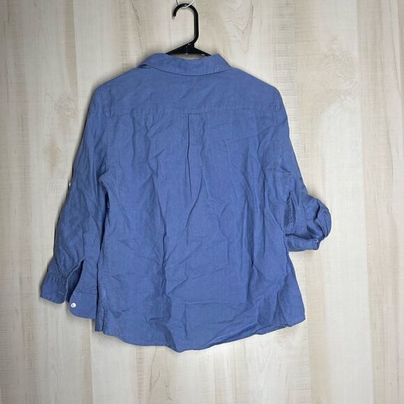 Talbots blue chambray denim‎ button front shirt top, size medium - Picture 9 of 13